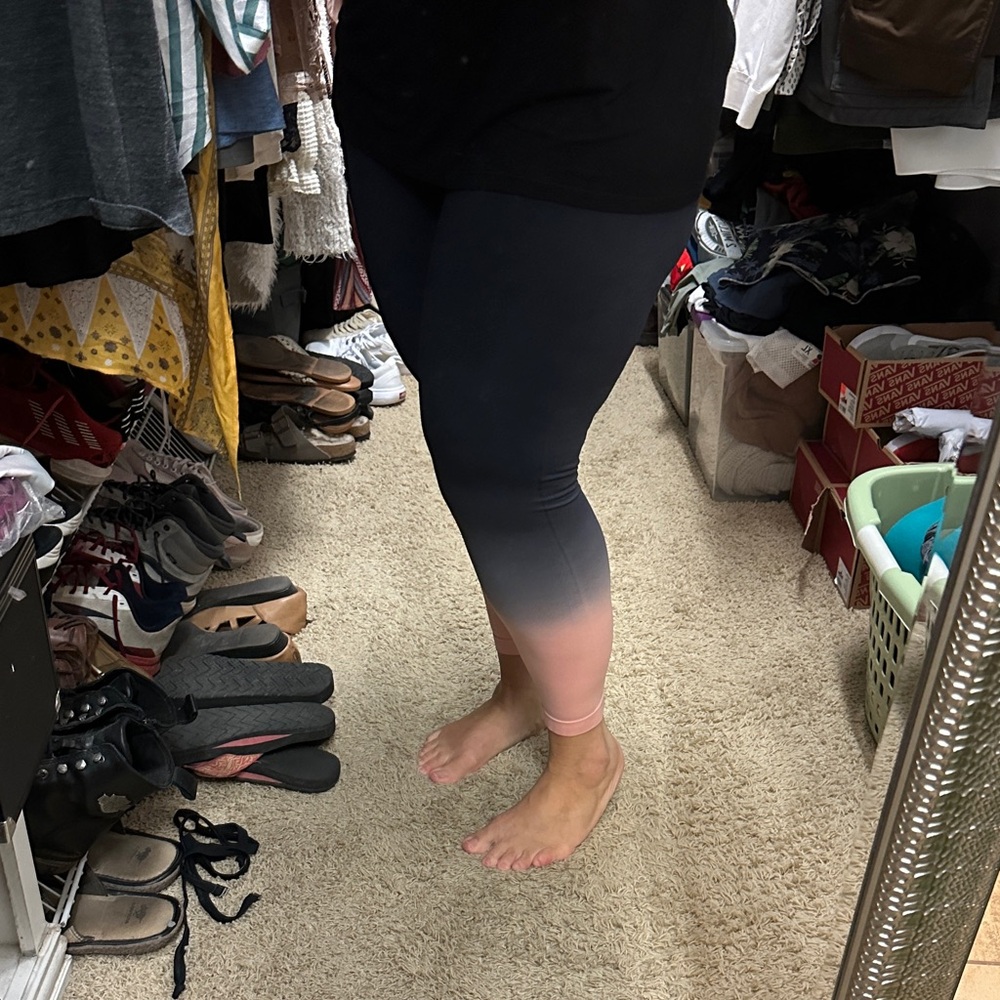 Lane Bryant Black and Pink Ombre Leggings - 18/20 - Like new - worn once